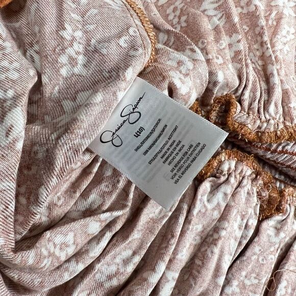 Jessica Simpson Floral Button Down Smock Waist Tunic Skirt Top, Girls L (10) - Picture 5 of 11